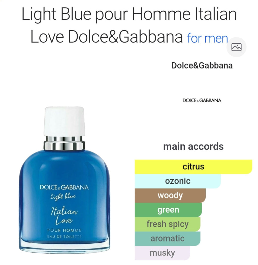 D&G L*ght blue It@lian love pour homme EDT